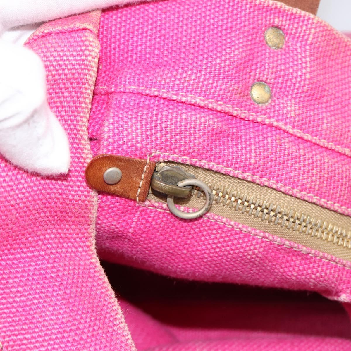 Miu Miu Tote Bag Canvas Pink Auth 199676