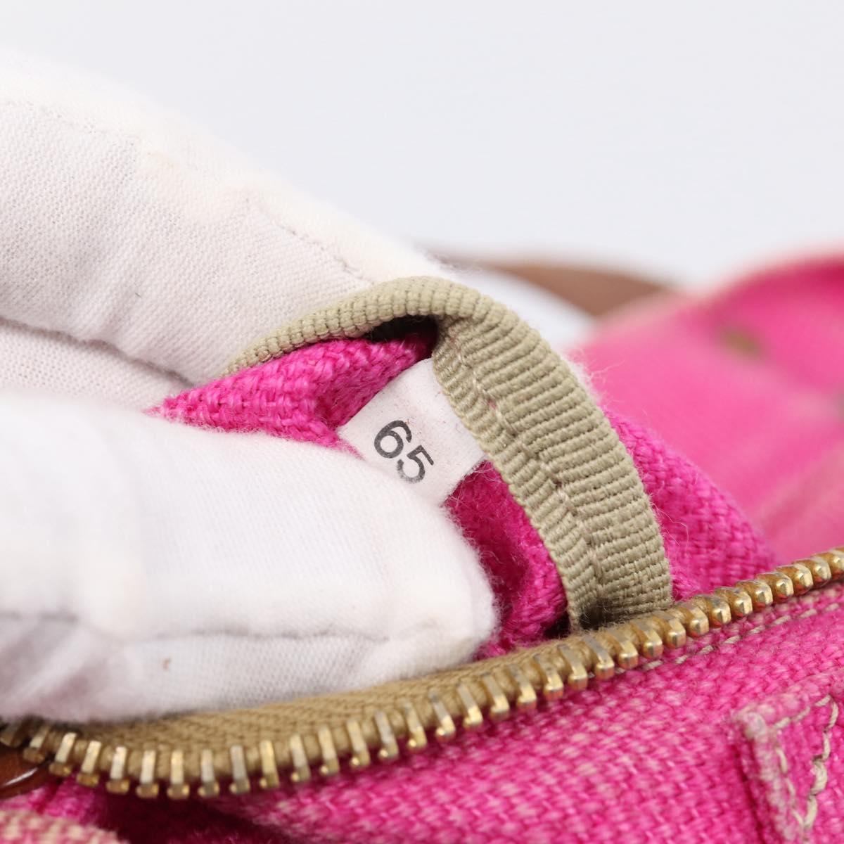 Miu Miu Tote Bag Canvas Pink Auth 199676