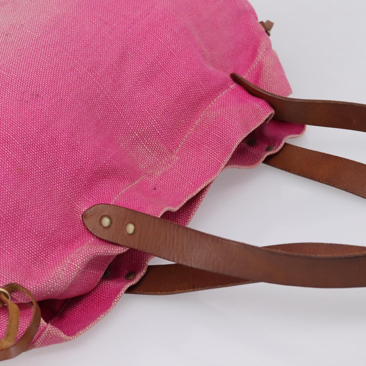 Miu Miu Tote Bag Canvas Pink Auth 199676