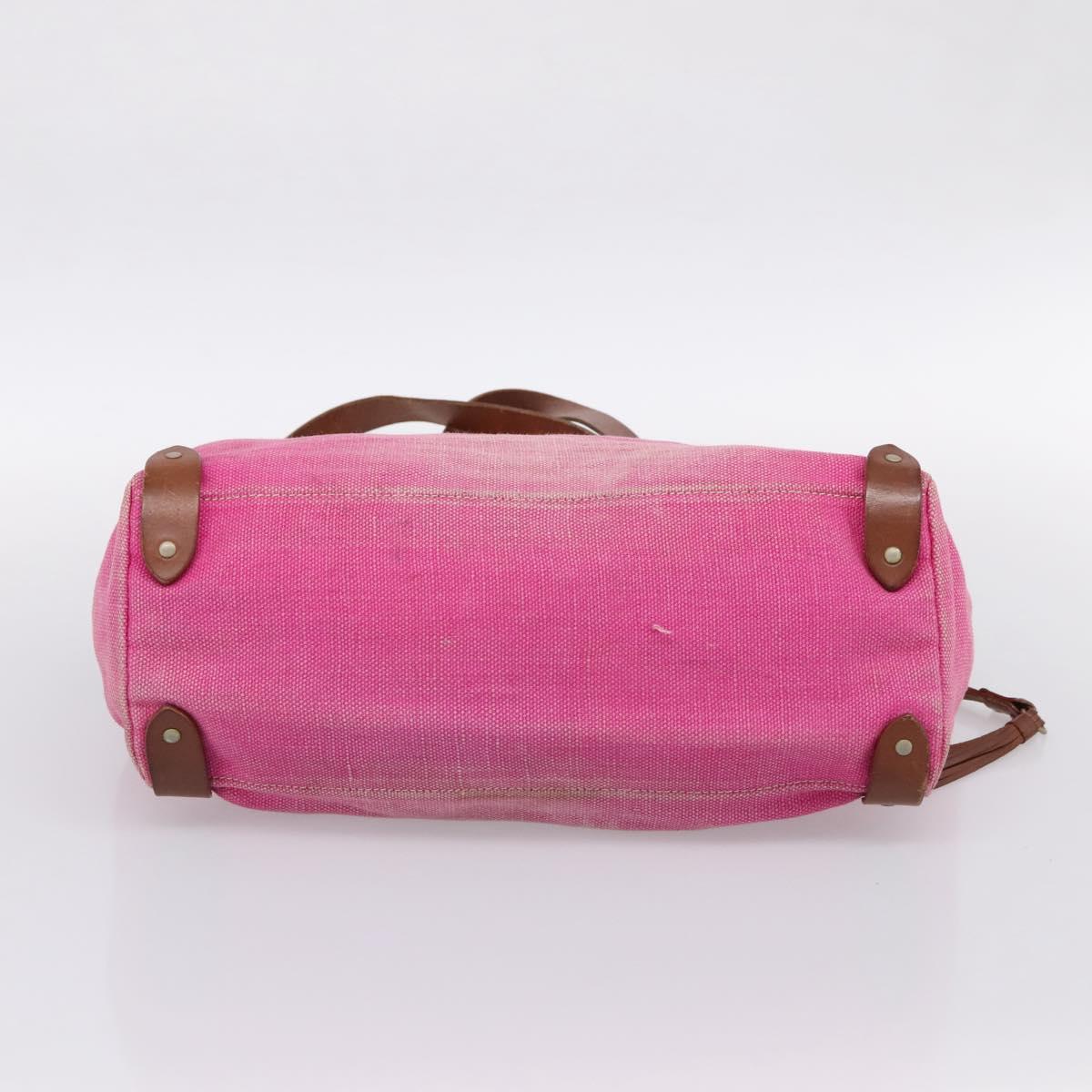 Miu Miu Tote Bag Canvas Pink Auth 199676