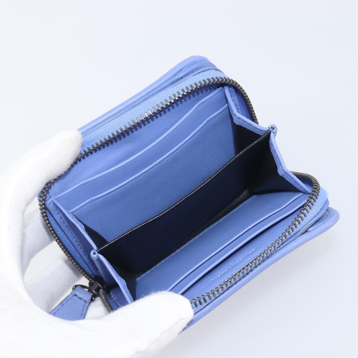 BOTTEGA VENETA INTRECCIATO Wallet Leather Light Blue Auth 199692V