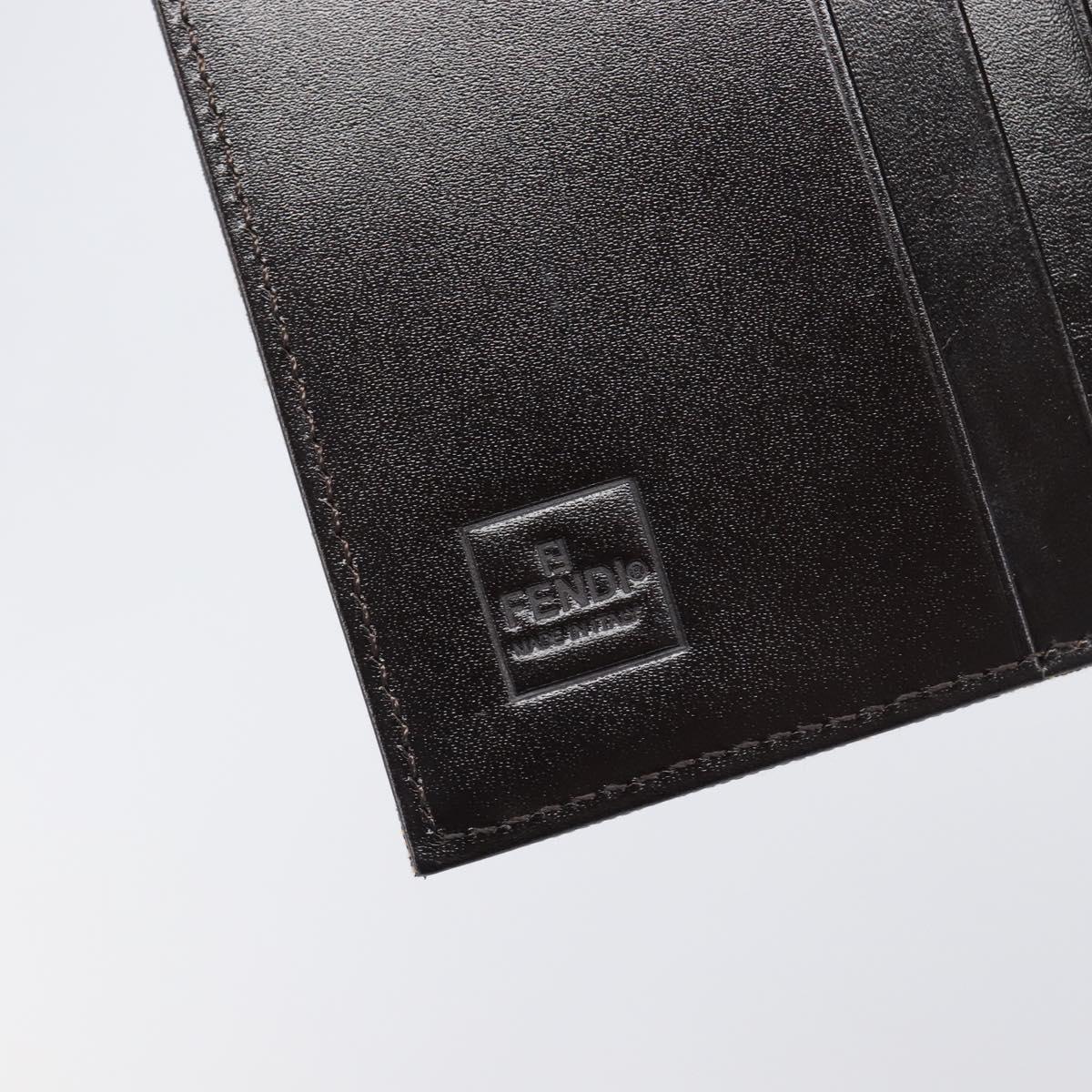 FENDI Zucca Canvas Mamma Baguette Wallet Black Brown Auth 199693V