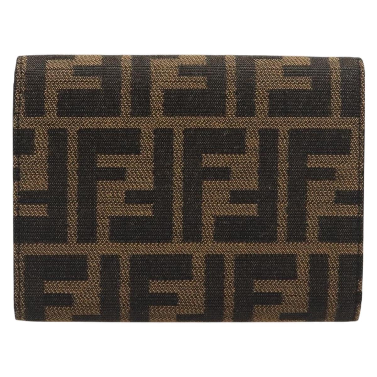 FENDI Zucca Canvas Mamma Baguette Wallet Black Brown Auth 199693V