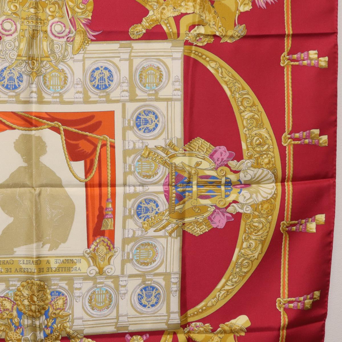 HERMES Carre 90 Scarf Silk Red Auth 199702M