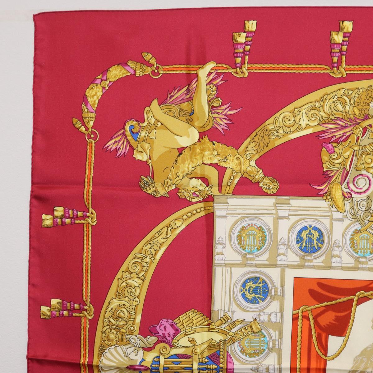 HERMES Carre 90 Scarf Silk Red Auth 199702M