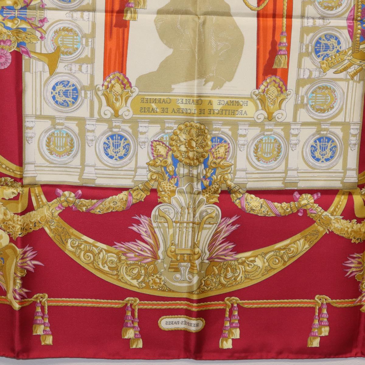 HERMES Carre 90 Scarf Silk Red Auth 199702M
