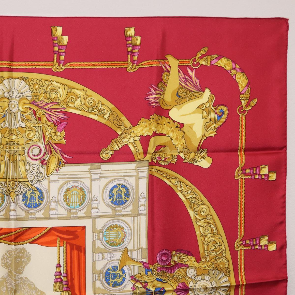 HERMES Carre 90 Scarf Silk Red Auth 199702M