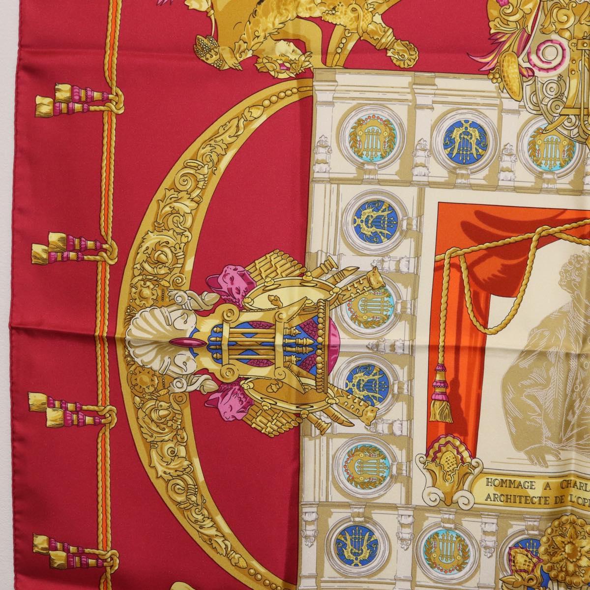 HERMES Carre 90 Scarf Silk Red Auth 199702M