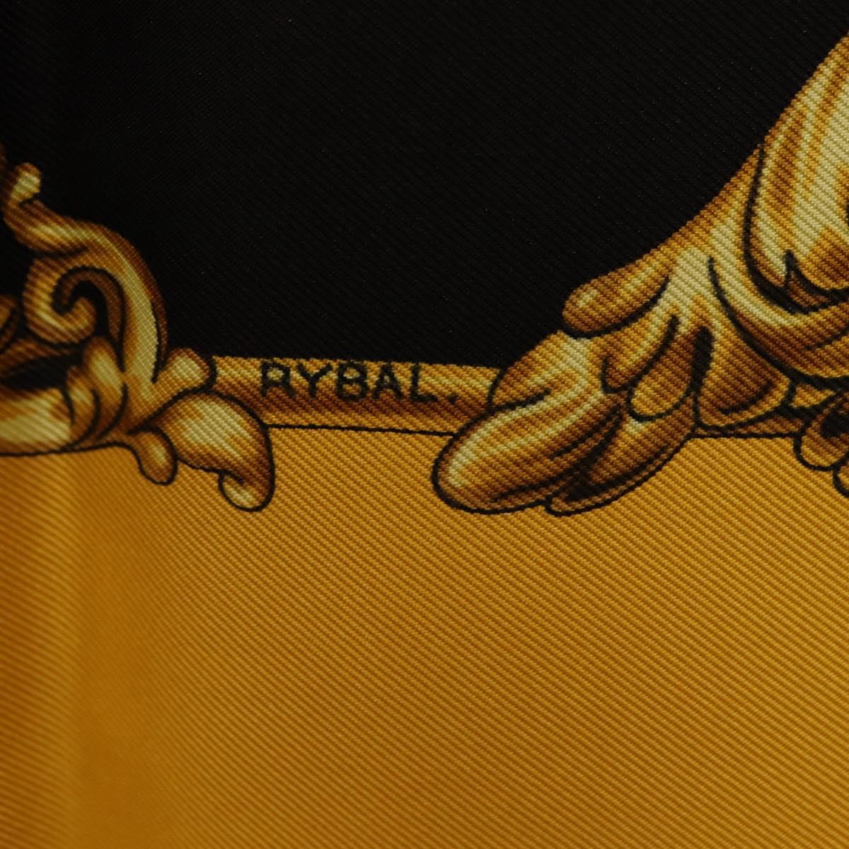 HERMES Carre 90 Scarf Silk Yellow Auth 199714M