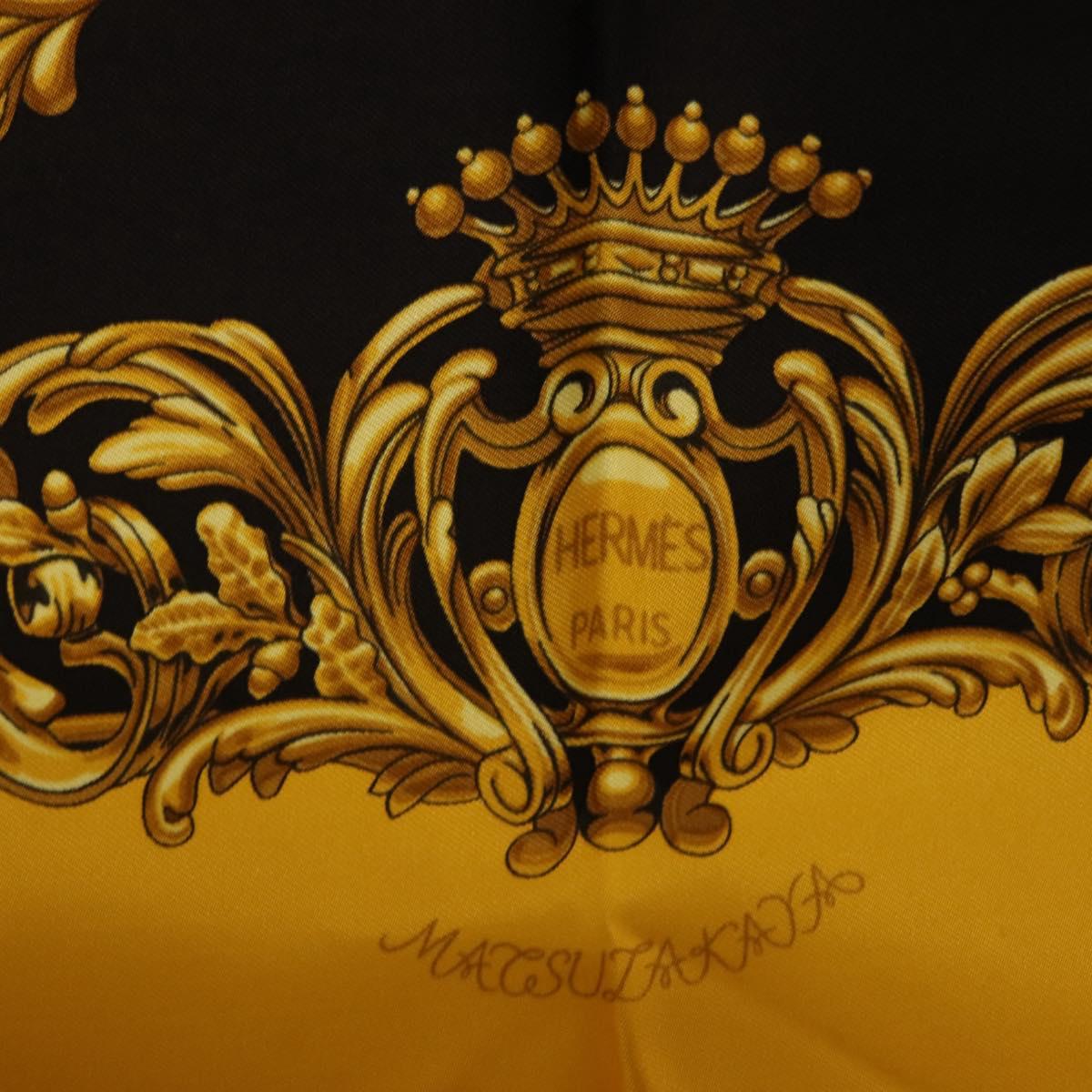 HERMES Carre 90 Scarf Silk Yellow Auth 199714M