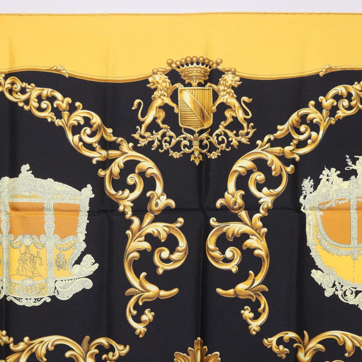 HERMES Carre 90 Scarf Silk Yellow Auth 199714M