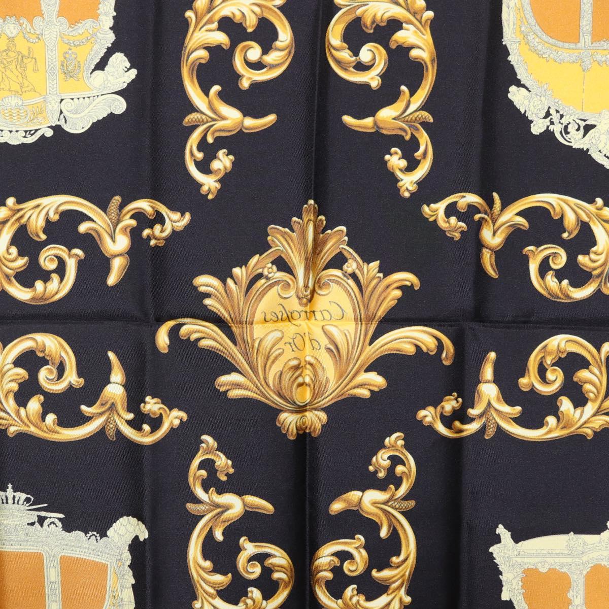 HERMES Carre 90 Scarf Silk Yellow Auth 199714M