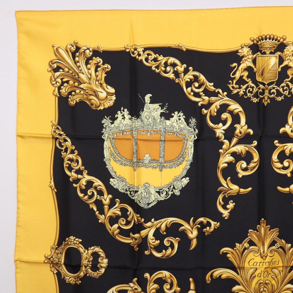 HERMES Carre 90 Scarf Silk Yellow Auth 199714M