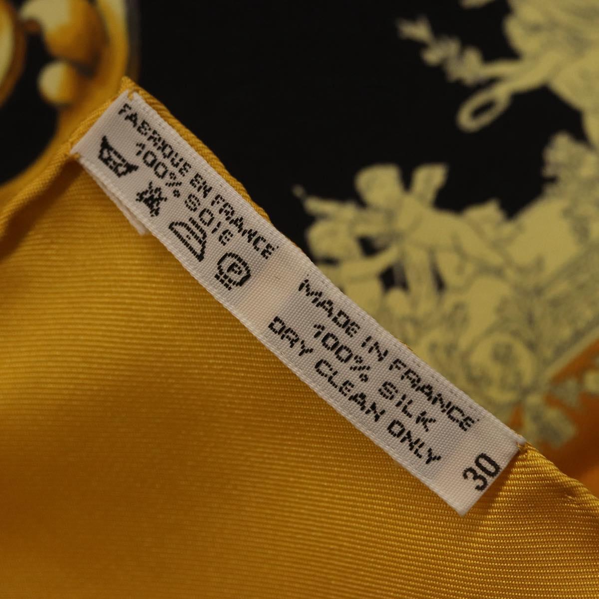 HERMES Carre 90 Scarf Silk Yellow Auth 199714M