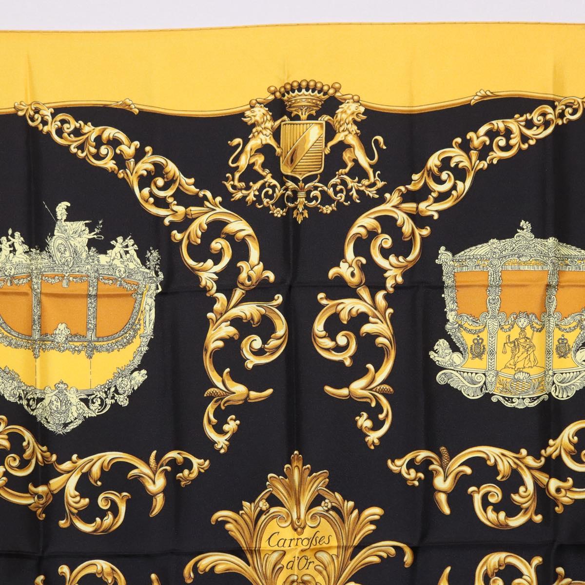HERMES Carre 90 Scarf Silk Yellow Auth 199714M