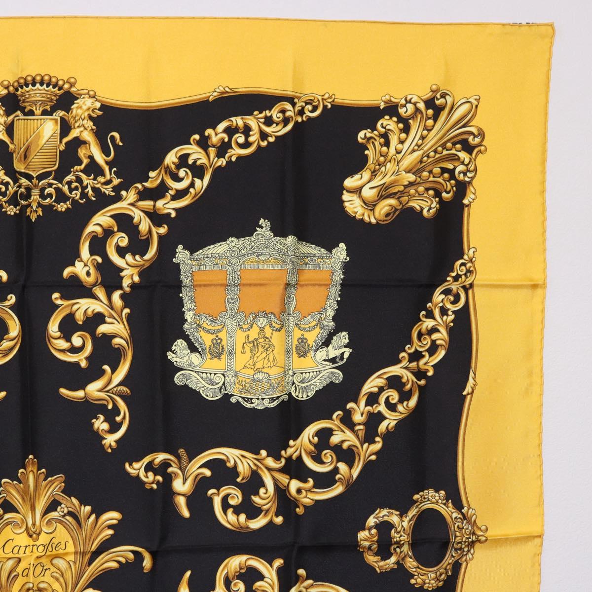 HERMES Carre 90 Scarf Silk Yellow Auth 199714M