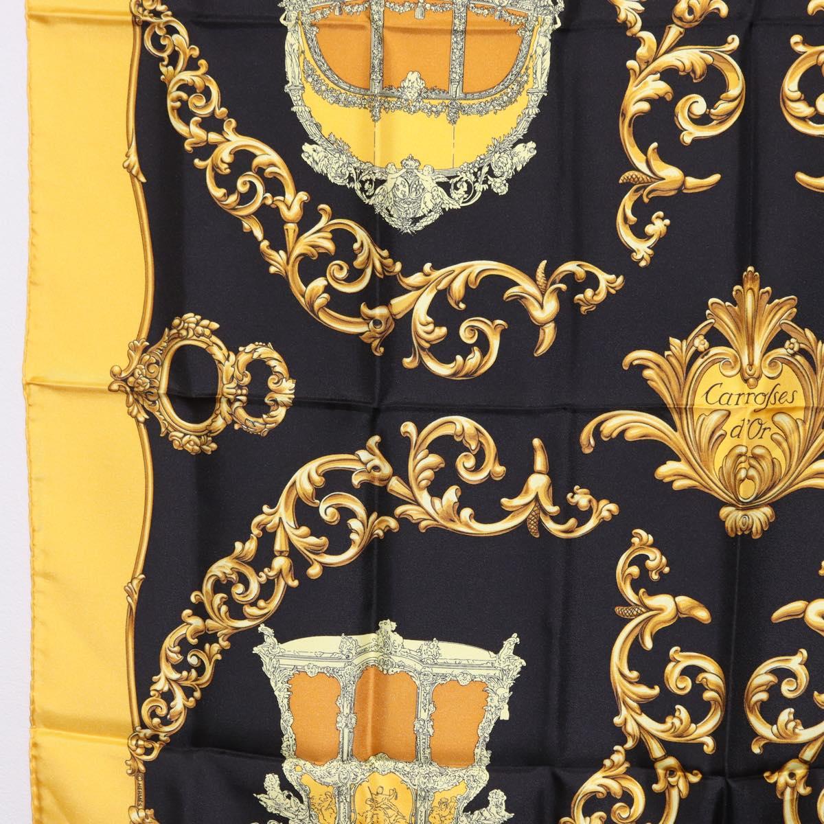 HERMES Carre 90 Scarf Silk Yellow Auth 199714M