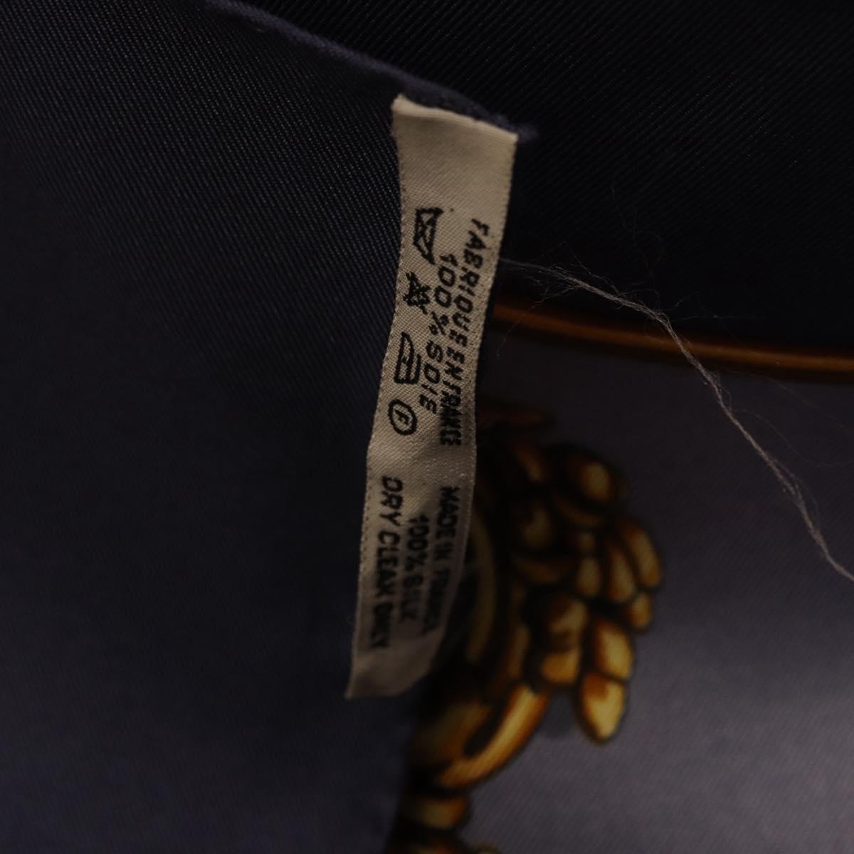 HERMES Carre 90 Scarf Silk Gray Auth 199716