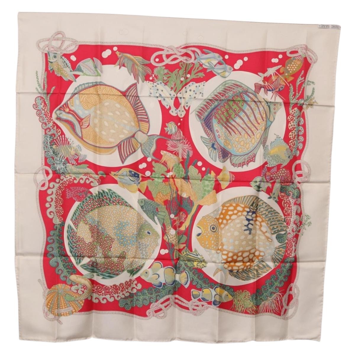 HERMES Carre 90 Scarf Silk Red Auth 199721M