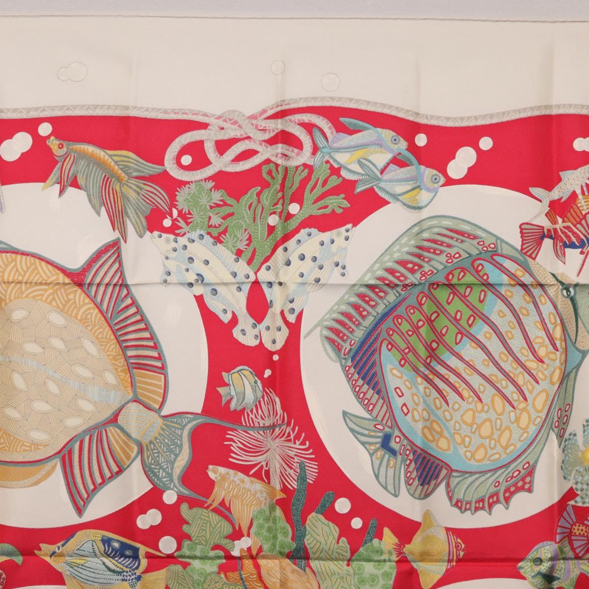 HERMES Carre 90 Scarf Silk Red Auth 199721M