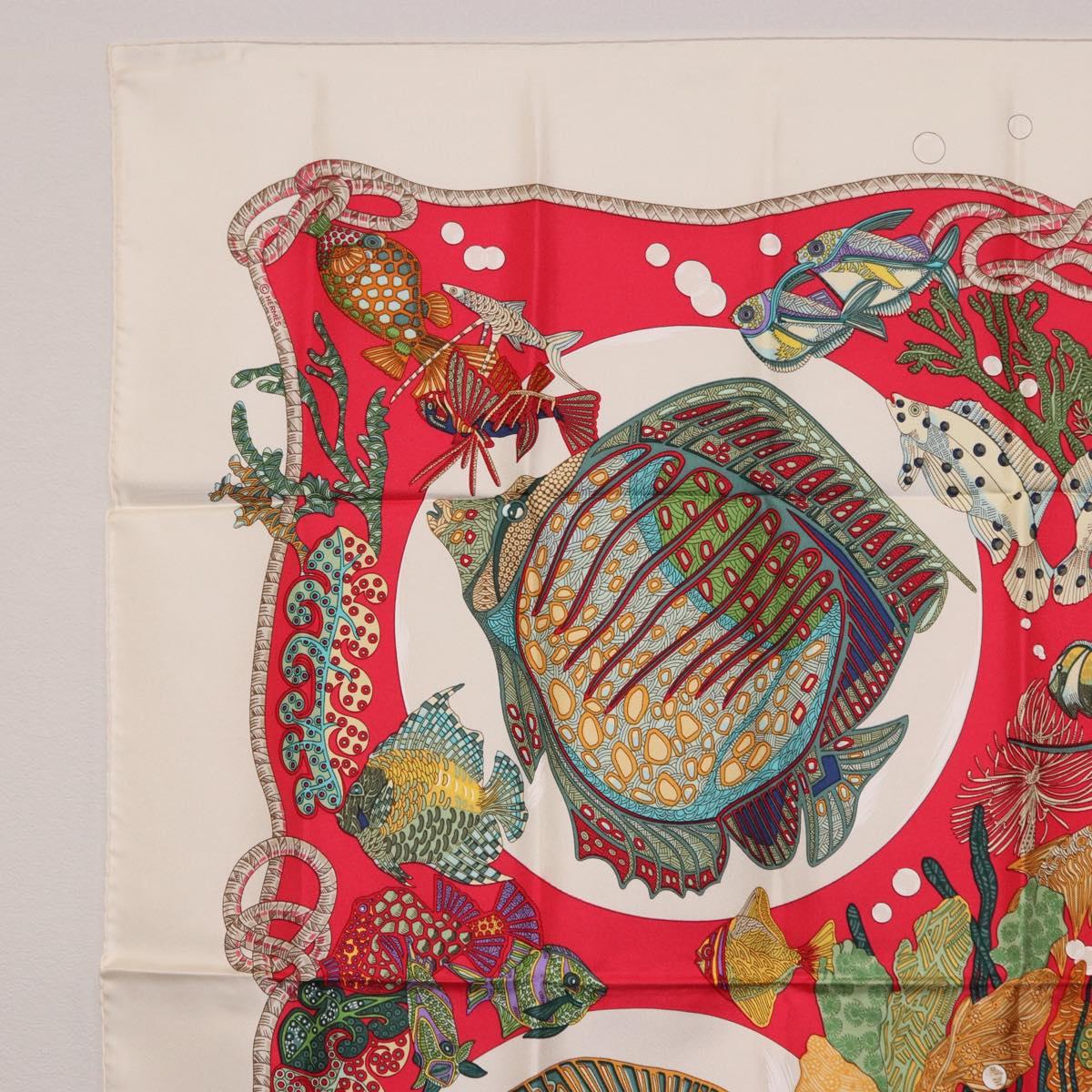 HERMES Carre 90 Scarf Silk Red Auth 199721M