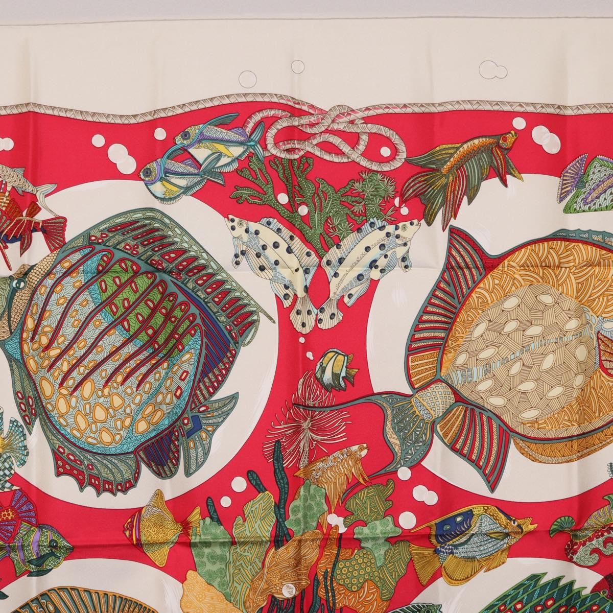 HERMES Carre 90 Scarf Silk Red Auth 199721M