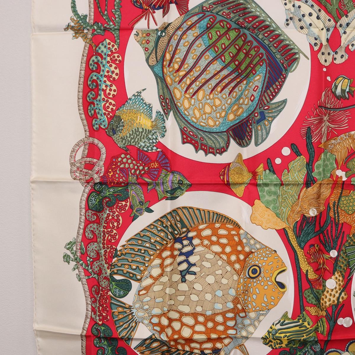 HERMES Carre 90 Scarf Silk Red Auth 199721M