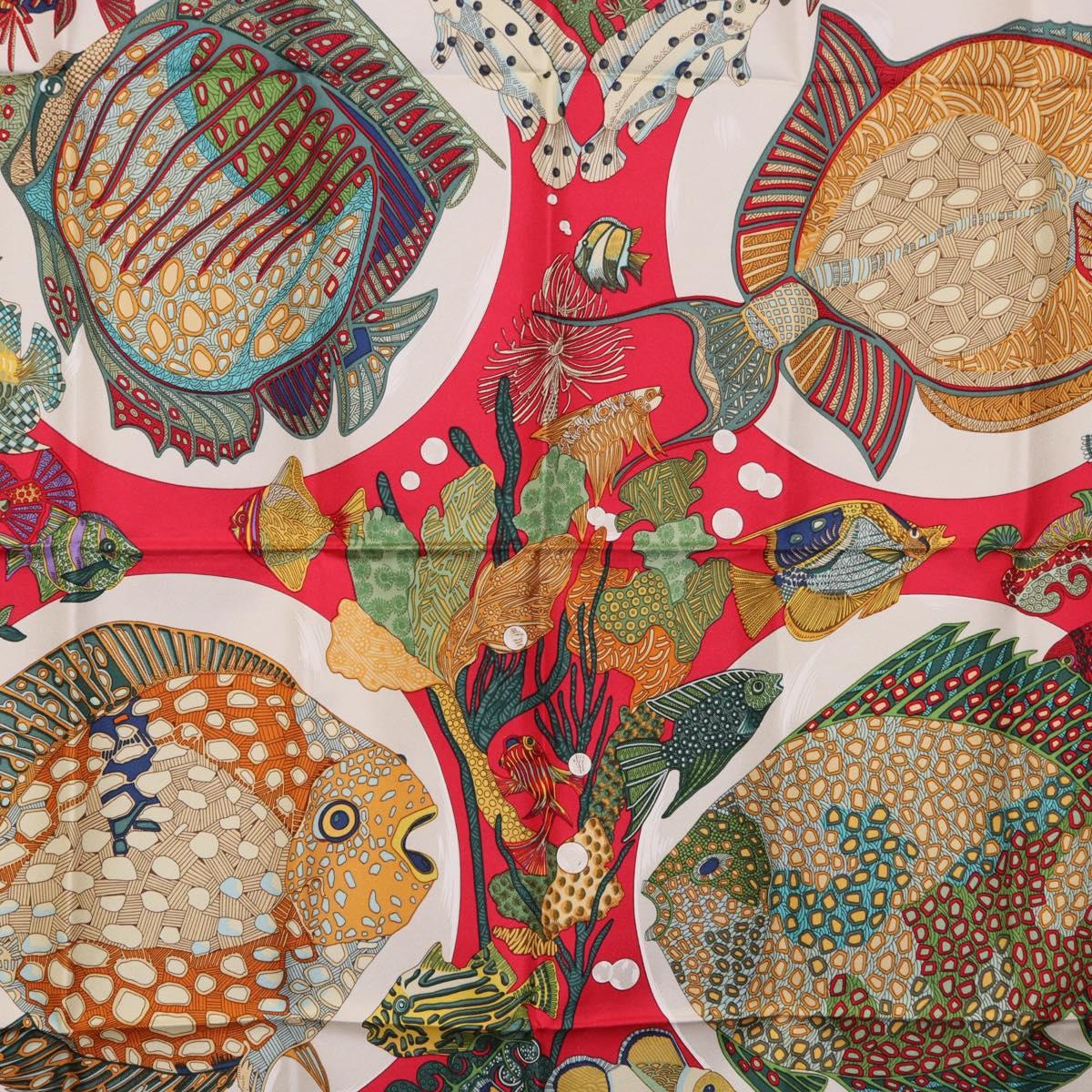 HERMES Carre 90 Scarf Silk Red Auth 199721M