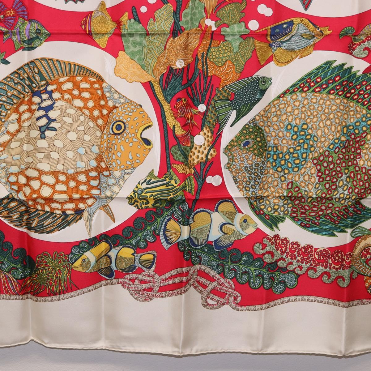 HERMES Carre 90 Scarf Silk Red Auth 199721M