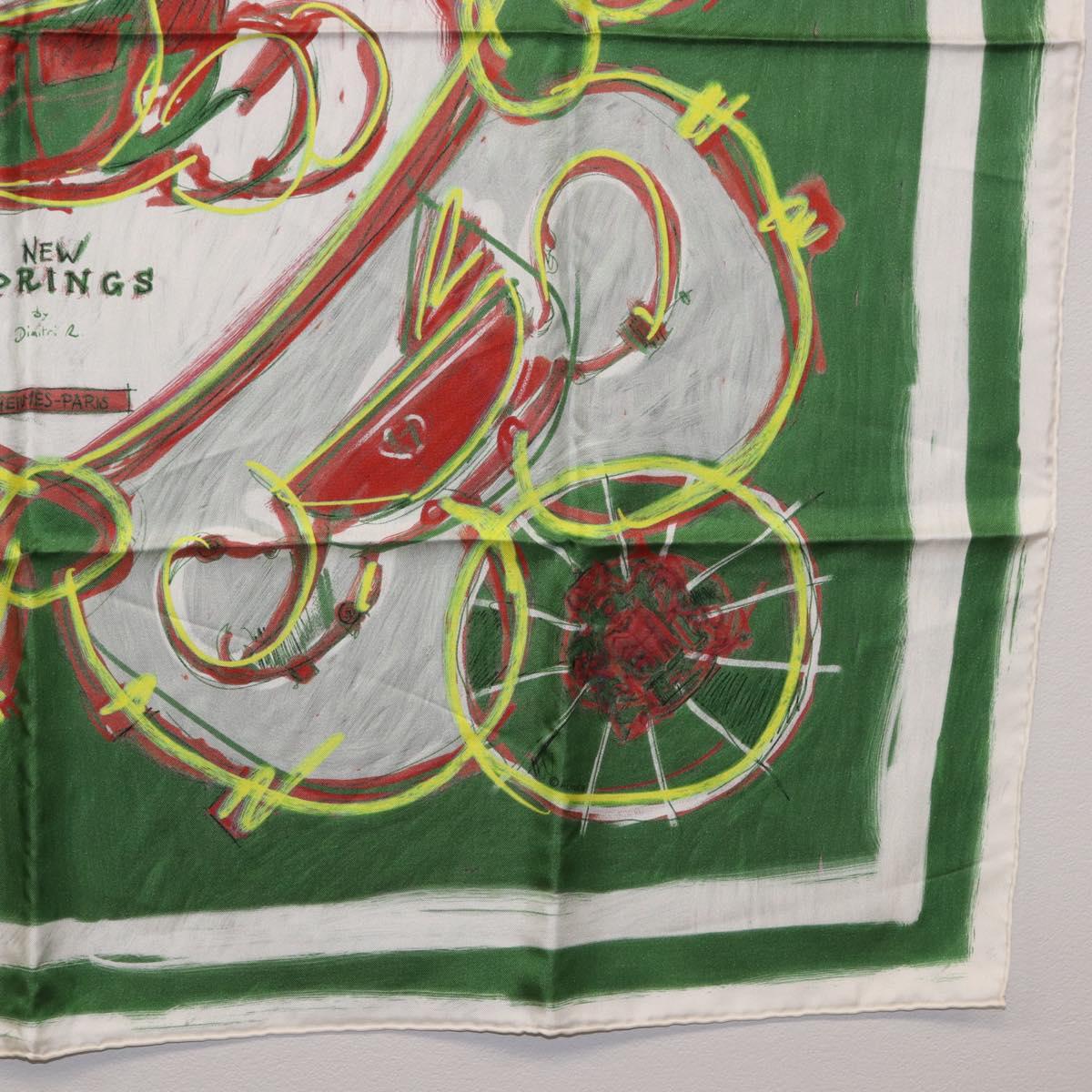 HERMES Carre 90 Scarf Silk Green Auth 199724M