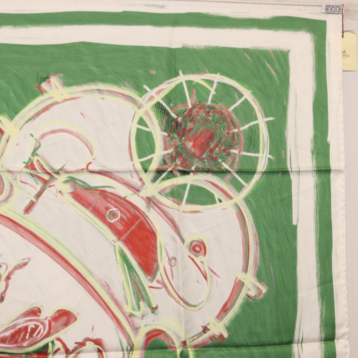 HERMES Carre 90 Scarf Silk Green Auth 199724M