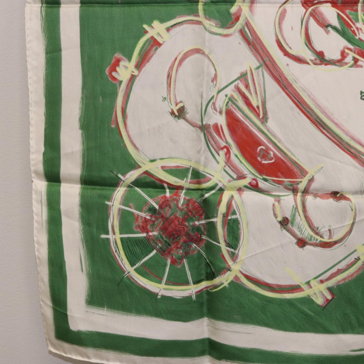 HERMES Carre 90 Scarf Silk Green Auth 199724M