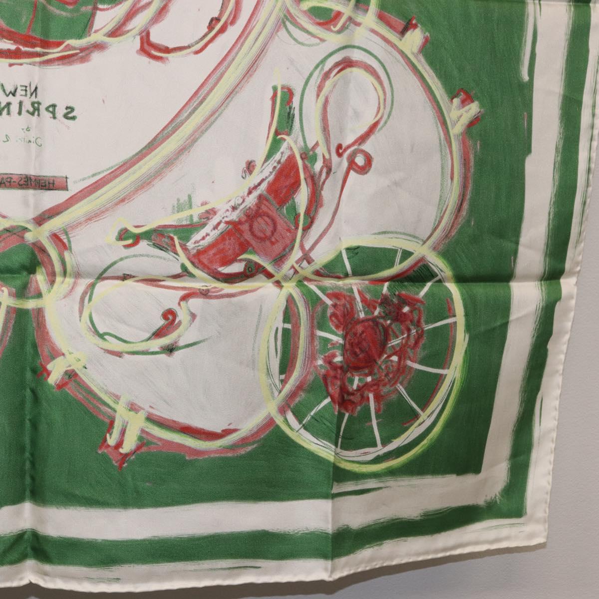 HERMES Carre 90 Scarf Silk Green Auth 199724M
