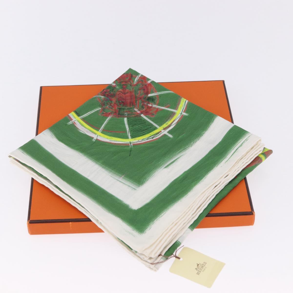 HERMES Carre 90 Scarf Silk Green Auth 199724M