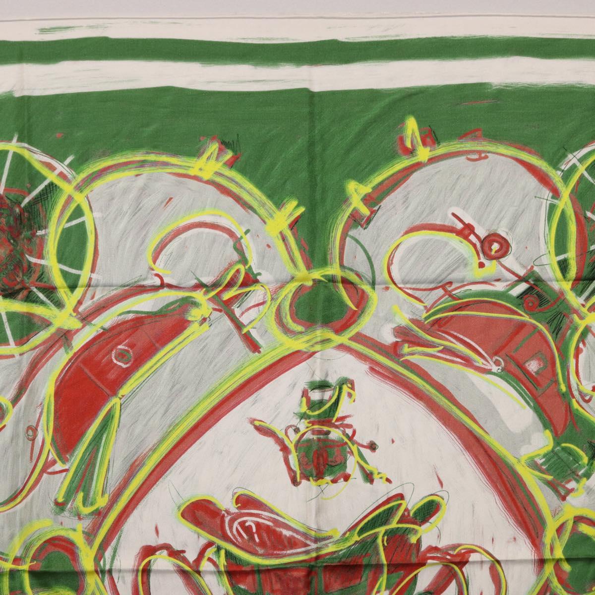 HERMES Carre 90 Scarf Silk Green Auth 199724M