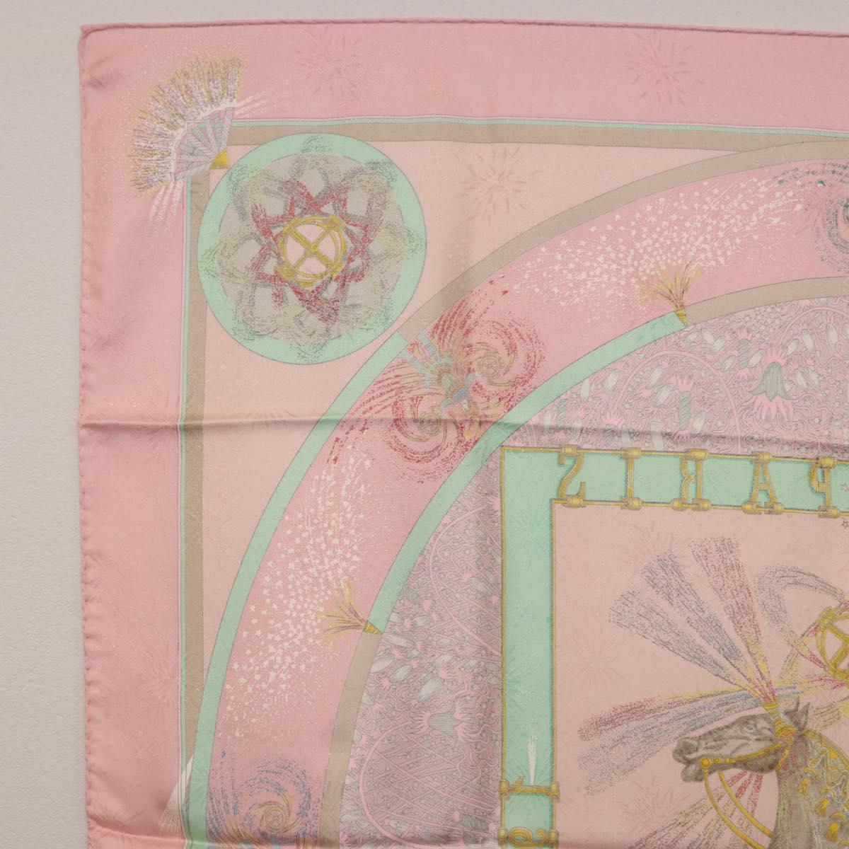 HERMES Carre 90 Scarf Silk Pink Auth 199729M