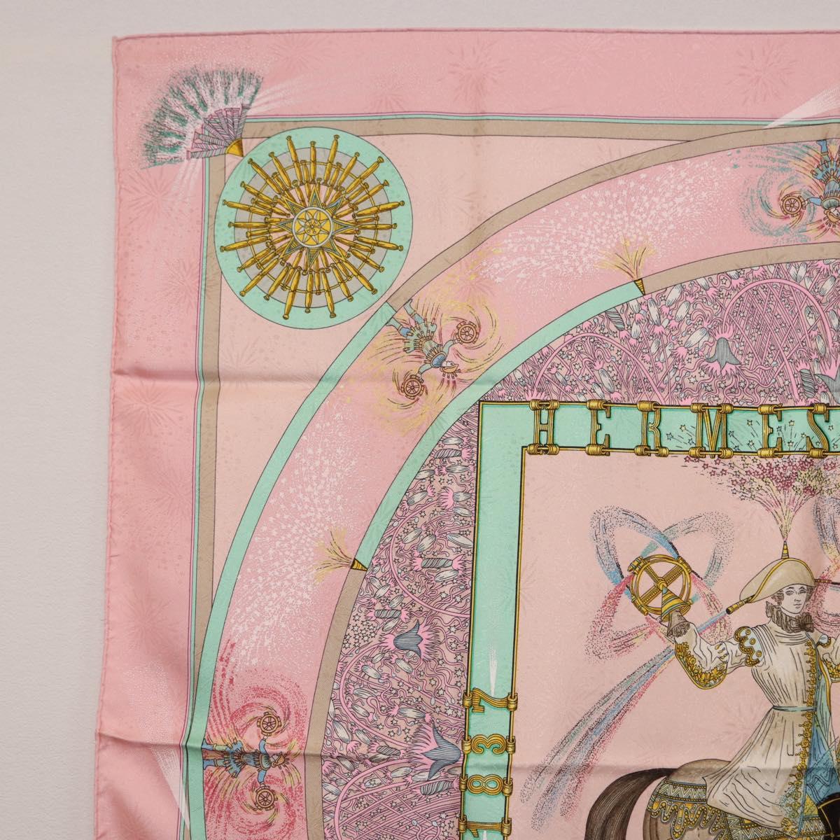 HERMES Carre 90 Scarf Silk Pink Auth 199729M