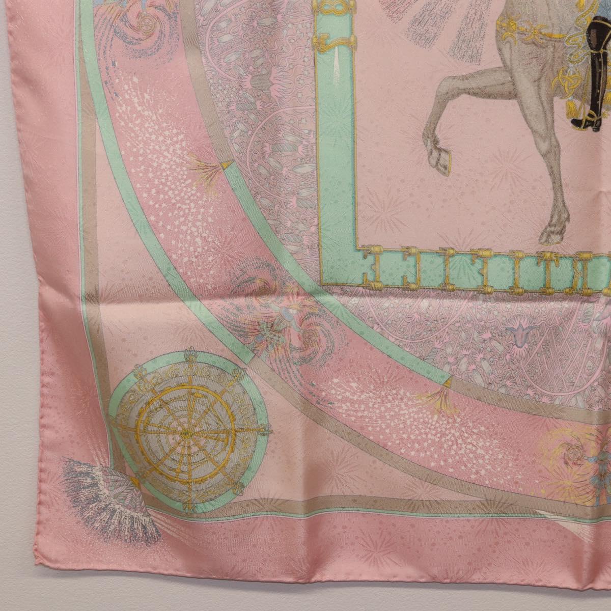 HERMES Carre 90 Scarf Silk Pink Auth 199729M