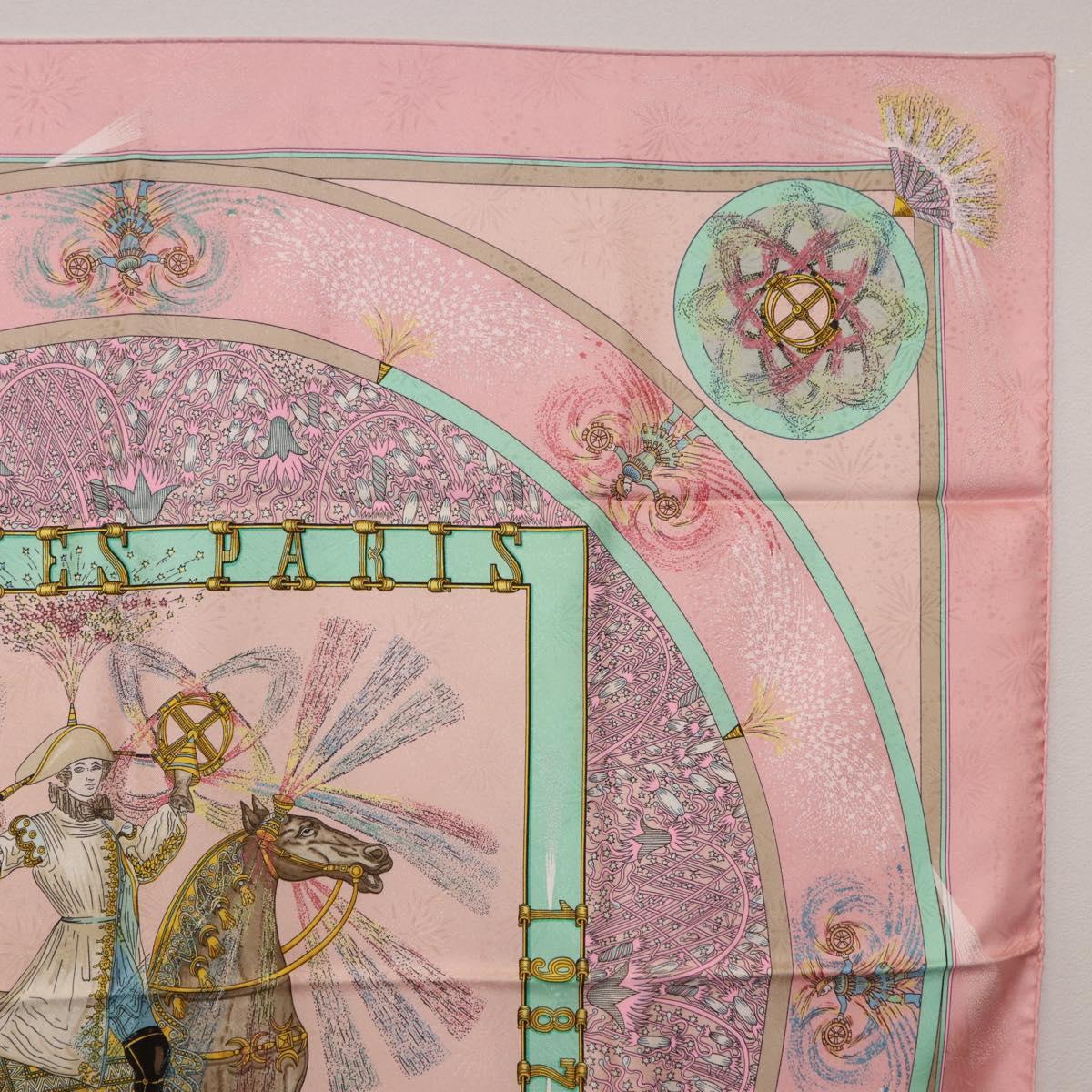 HERMES Carre 90 Scarf Silk Pink Auth 199729M