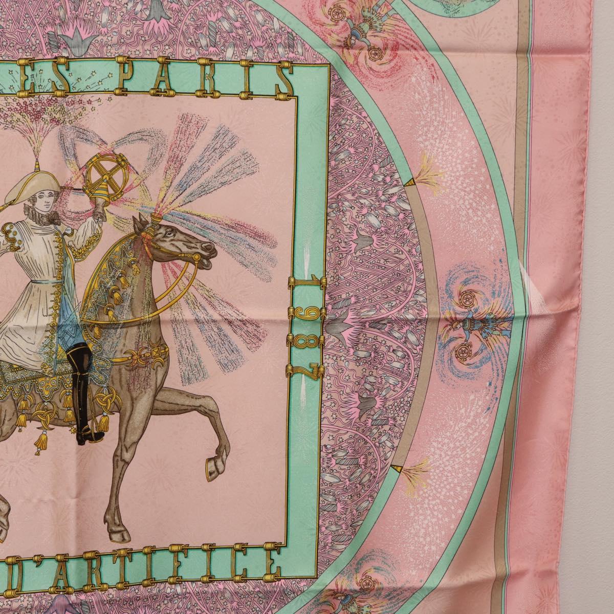 HERMES Carre 90 Scarf Silk Pink Auth 199729M