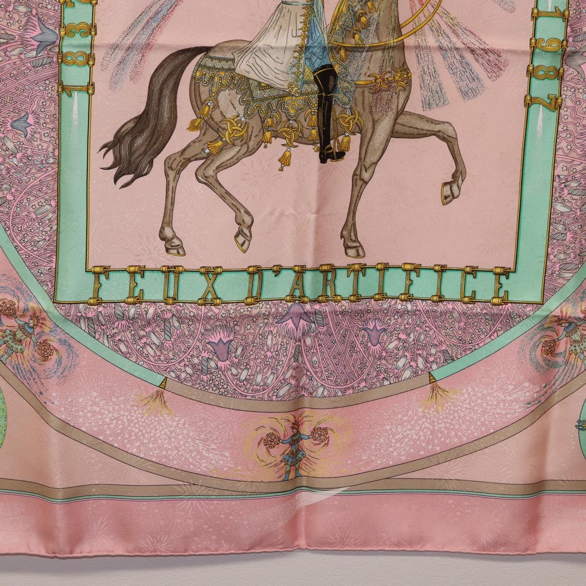 HERMES Carre 90 Scarf Silk Pink Auth 199729M