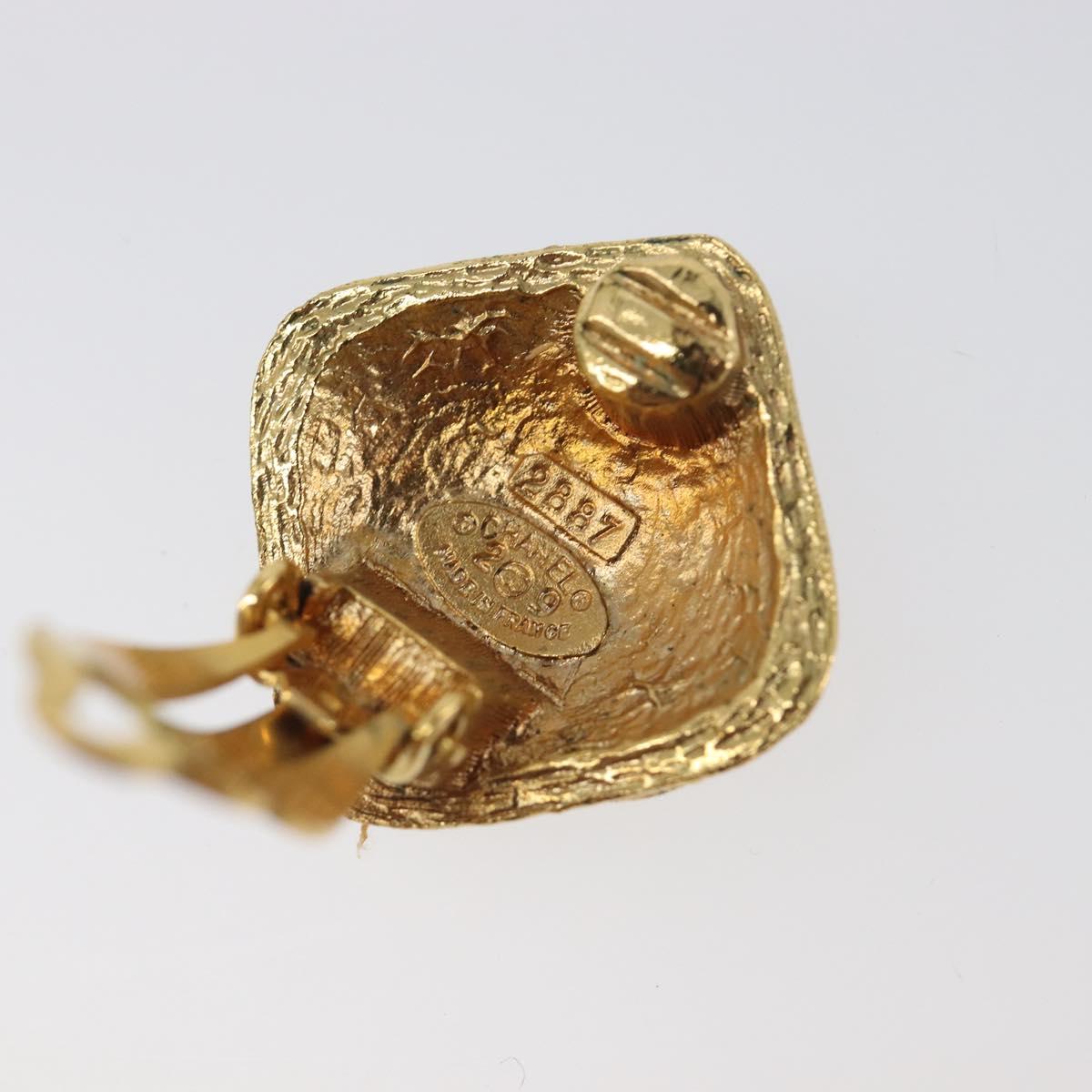 CHANEL Earring metal Gold CC Auth 199734V
