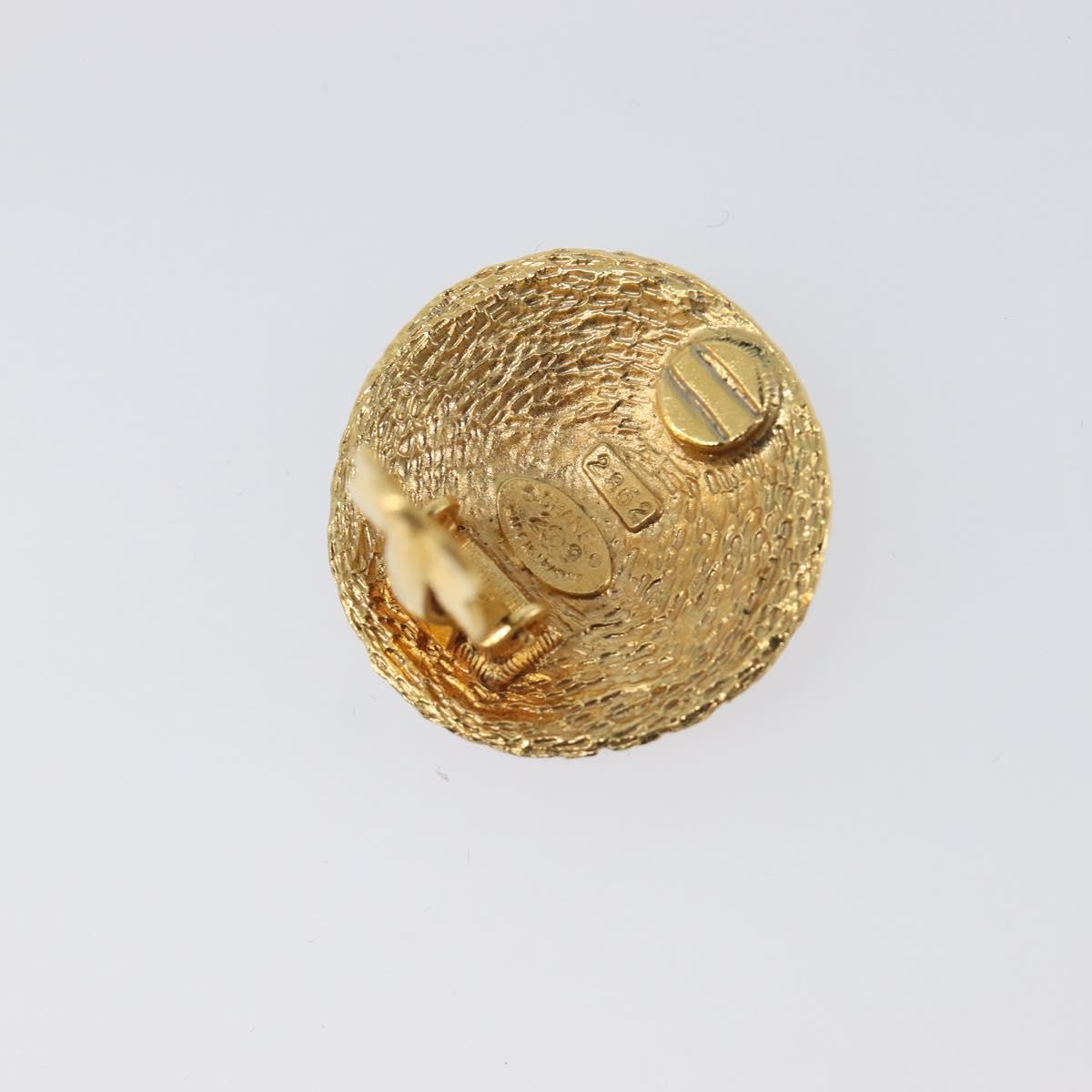 CHANEL Earring metal Gold Tone CC Auth 199735