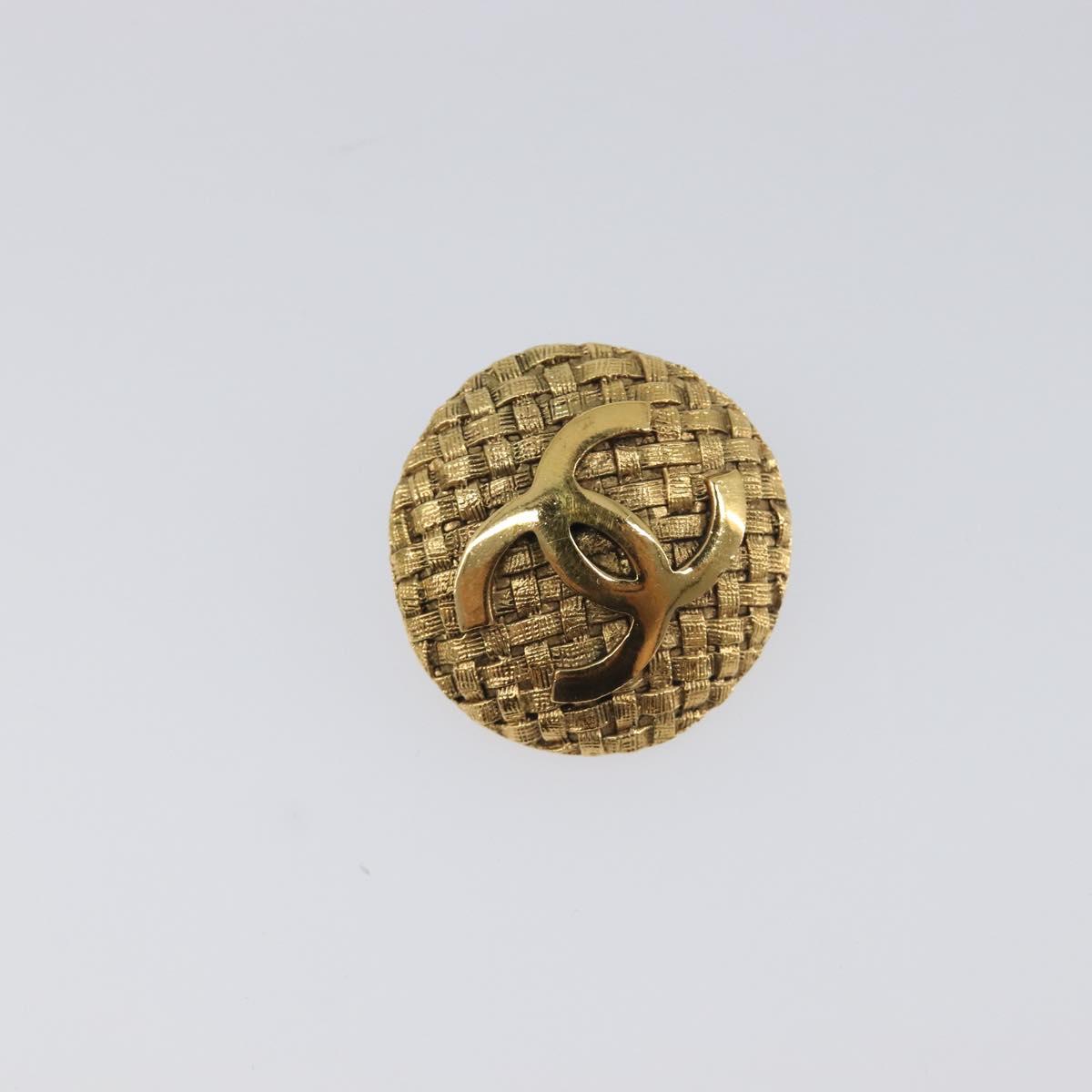 CHANEL Earring metal Gold Tone CC Auth 199735