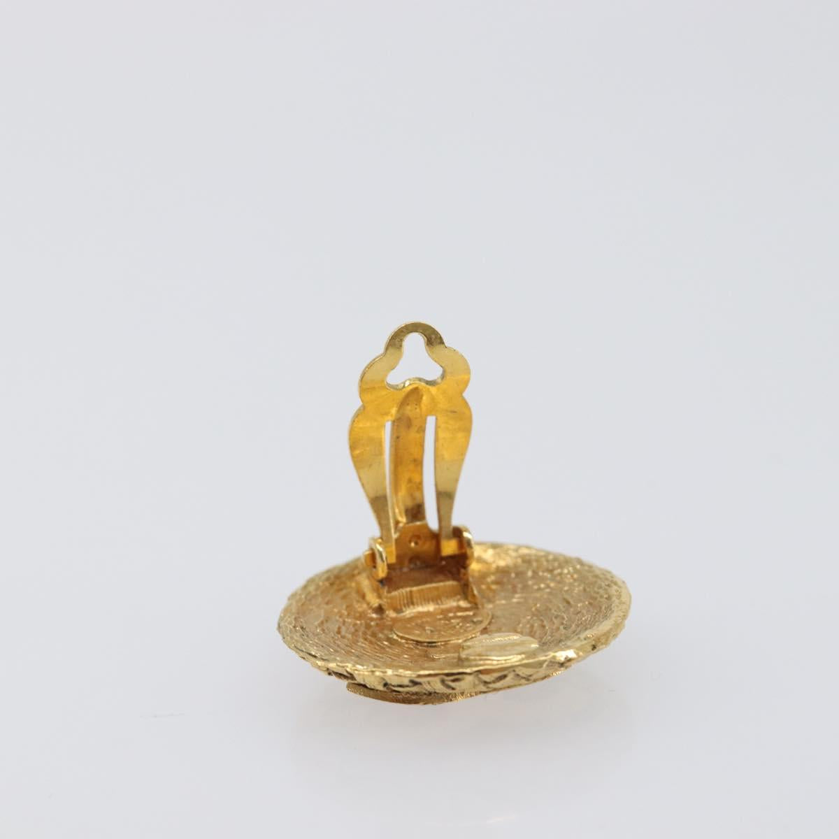 CHANEL Earring metal Gold Tone CC Auth 199735