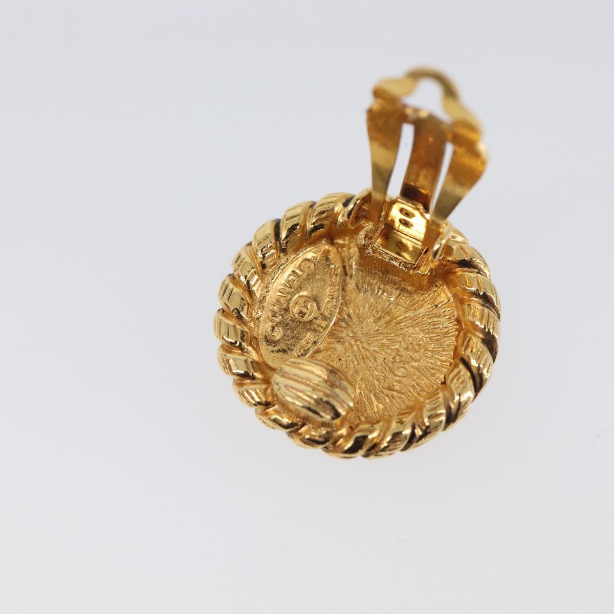 CHANEL Earring metal Gold Tone CC Auth 199736V