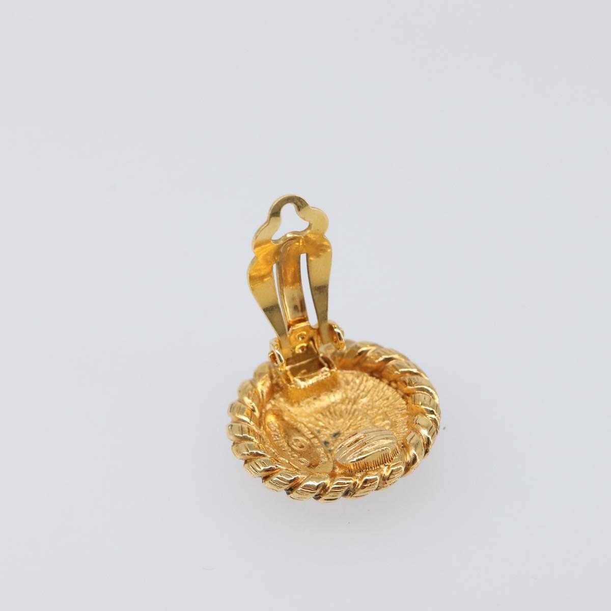 CHANEL Earring metal Gold Tone CC Auth 199736V