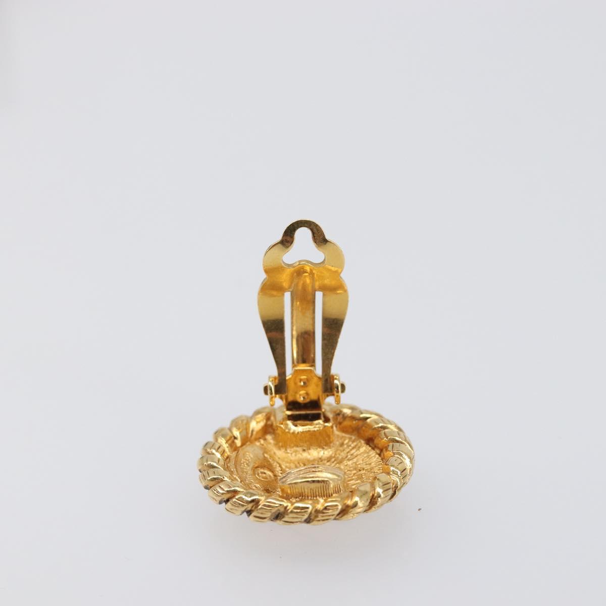 CHANEL Earring metal Gold Tone CC Auth 199736V