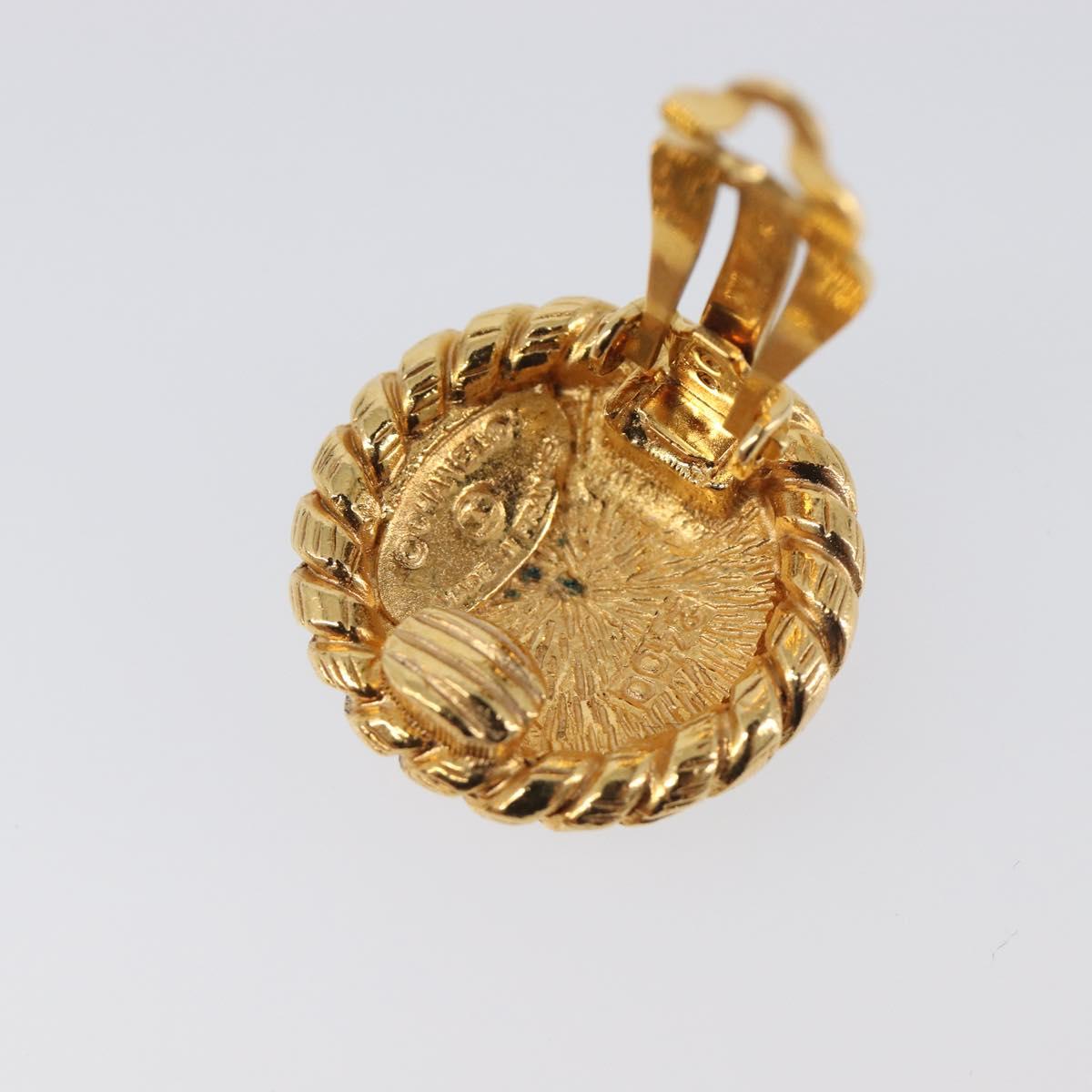 CHANEL Earring metal Gold Tone CC Auth 199736V