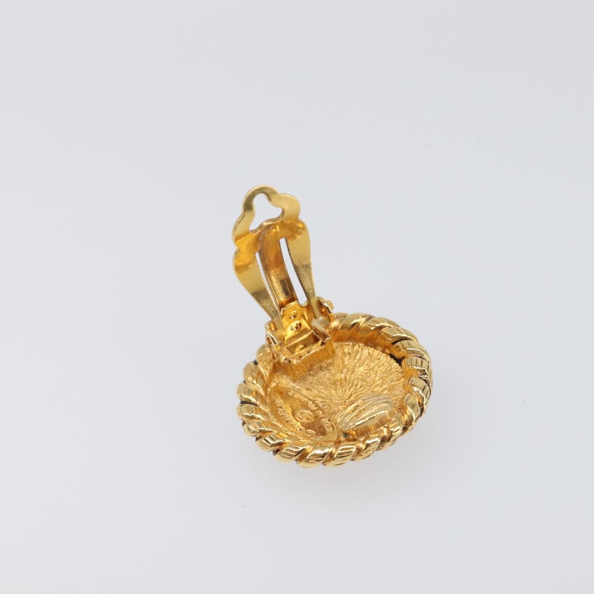 CHANEL Earring metal Gold Tone CC Auth 199736V